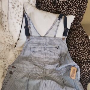Navy Striped Overalls with Adjustable Straps